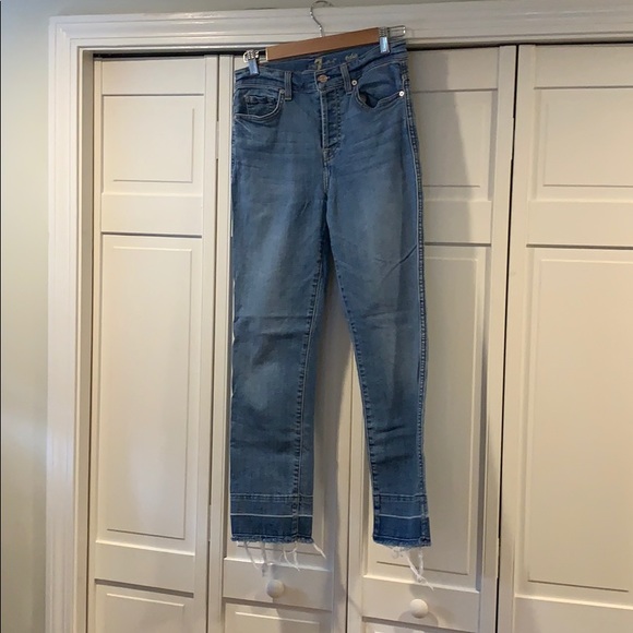 7 for All Mankind Edie High Waisted Crop Denim - Picture 1 of 3